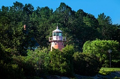 Isle La Motte Lighthouse Among Trees in Northern Vermont